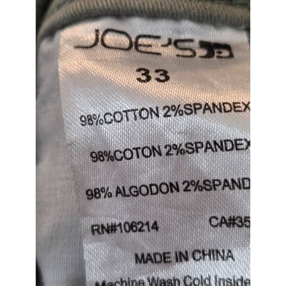 Joe's Women's Denim Jeants Flat Front Mid Rise Straight Leg Sage Green Size 33 - Picture 7 of 7